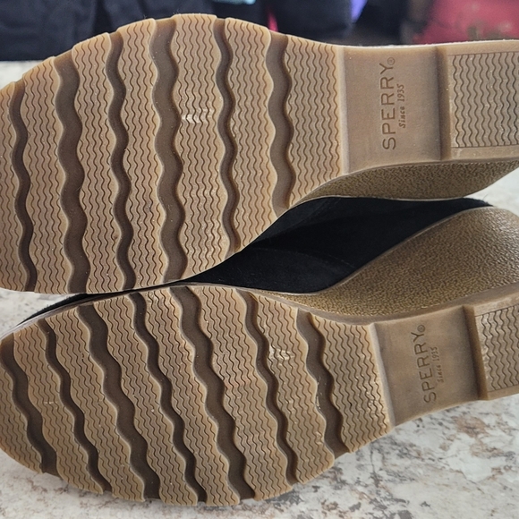 Womens 8 Sperry black Top-Sider wedges - Picture 3 of 5